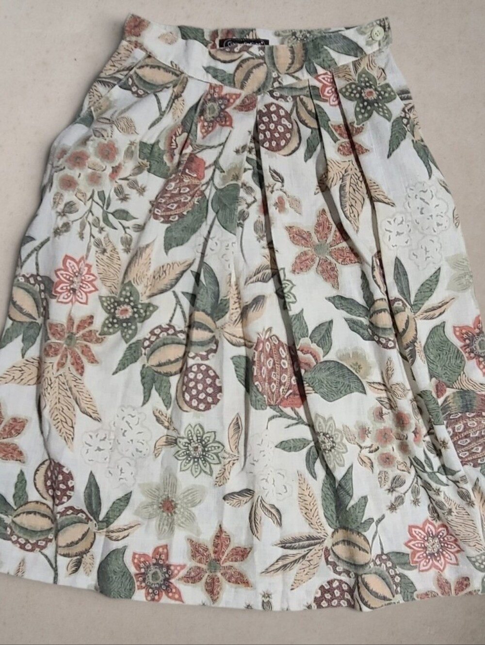🖤Vintage 80s Garey Petites Floral Pleated Midi Skirt High Waisted Small 27